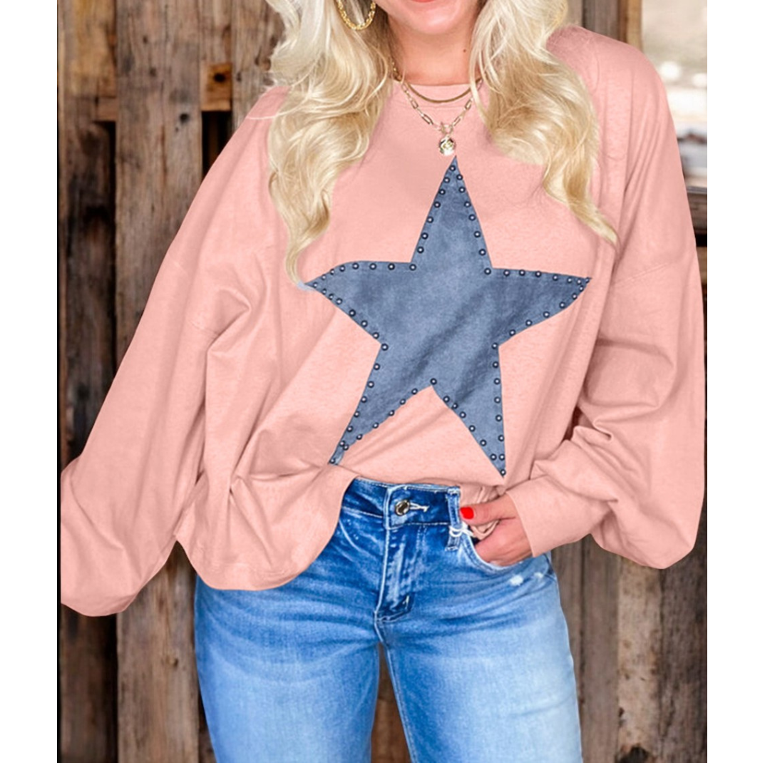 Star Studded Showstopper, Long Sleeve Oversize Tee