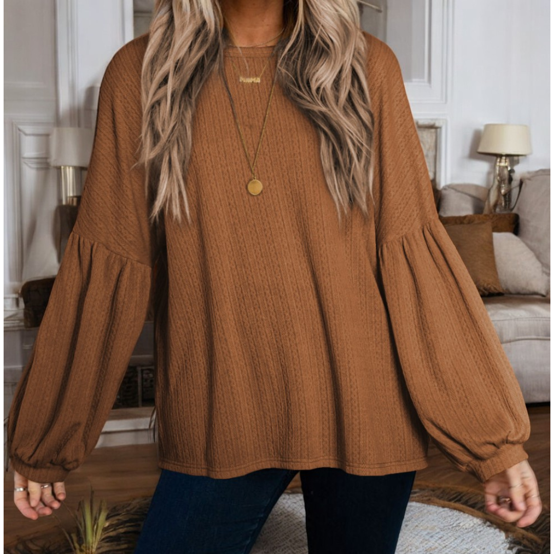 What About You, Long Bubble Sleeve Fall Tunic