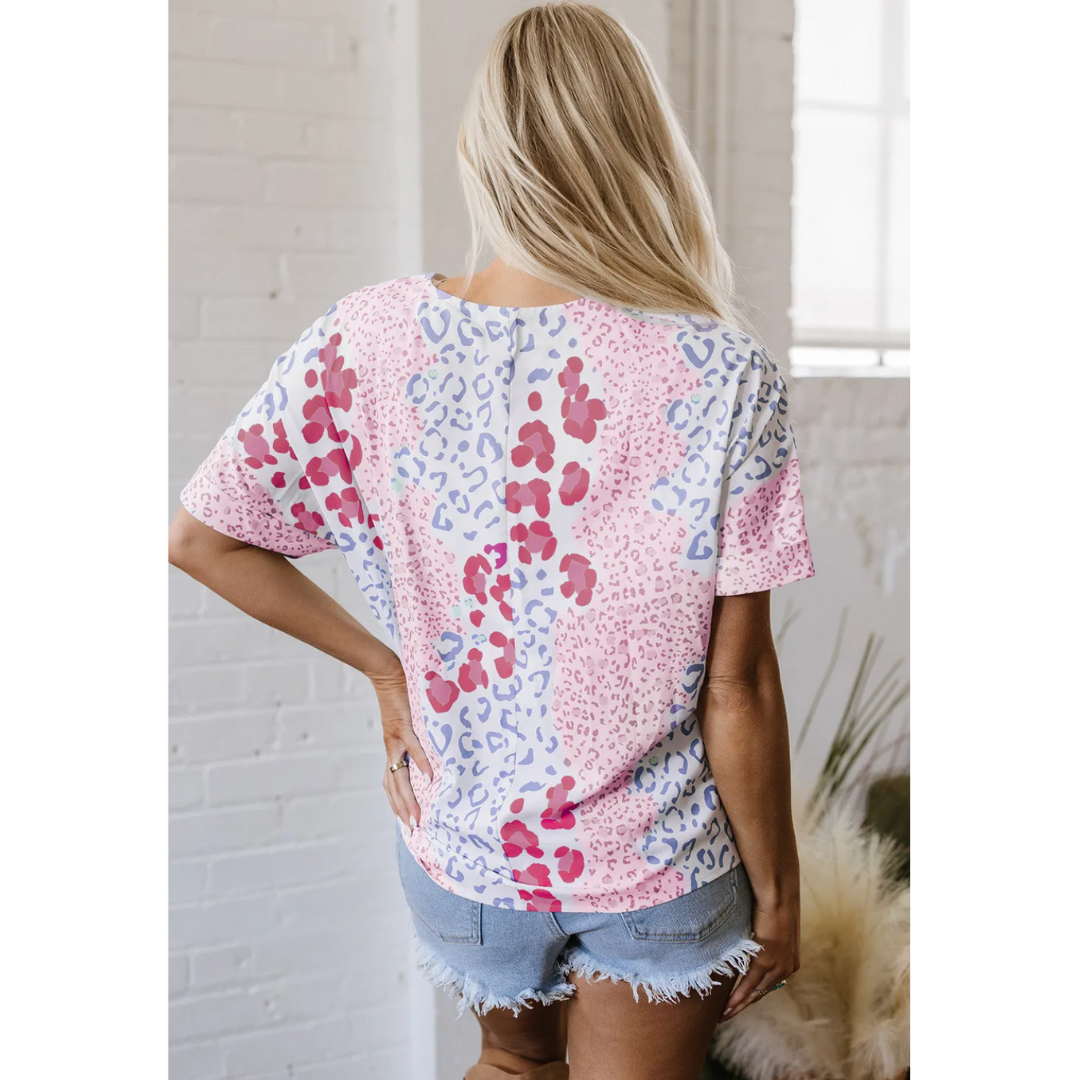 Running On Time, Short Sleeve Leopard Top