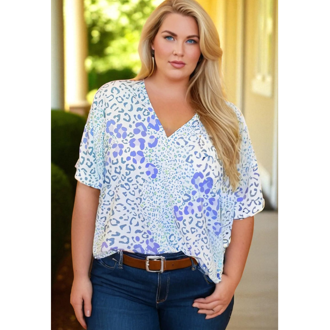 Running On Time, Short Sleeve Leopard Top