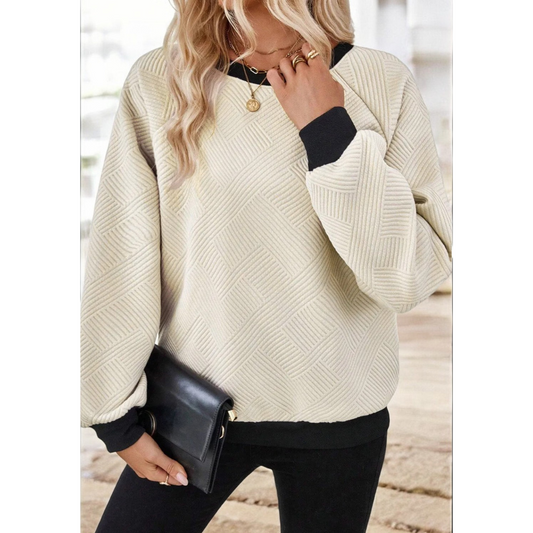 On The Run, Long Sleeve Textured Pullover