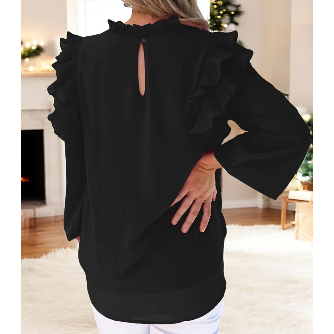 Beautifully You, Long Ruffle Sleeve Blouse