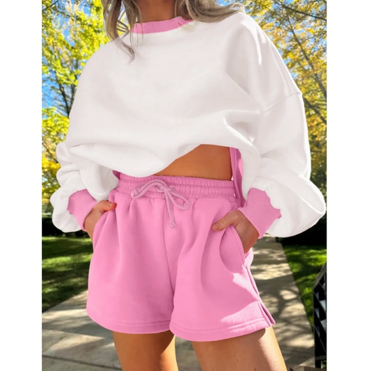 Pretty Please, Colorblock Pullover & Short Set