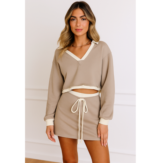 Coffee & Cream, Long Sleeve Shirt Set