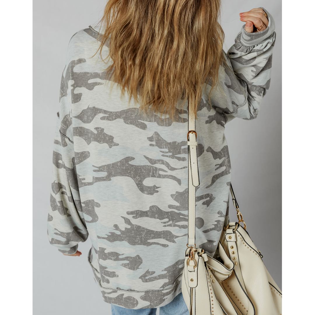On The Loose, Oversized Camo Pullover
