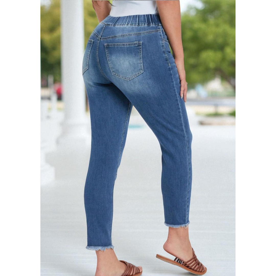 On the Move, Petite High-Rise YMI Denim Jogger Jeans