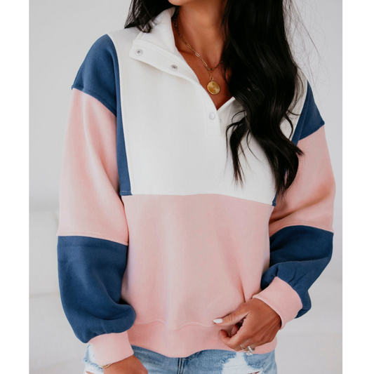 Find Yourself, Long Sleeve Colorblock Pullover