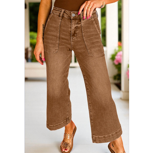 Setting The Record Straight High Waist Crop Jeans