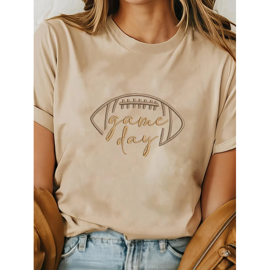 YAY!!  It's Game Day, Short Sleeve Embroidered Tee